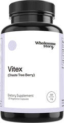 Wholesome Story Vitex bottle with vegan chasteberry capsules for monthly balance support