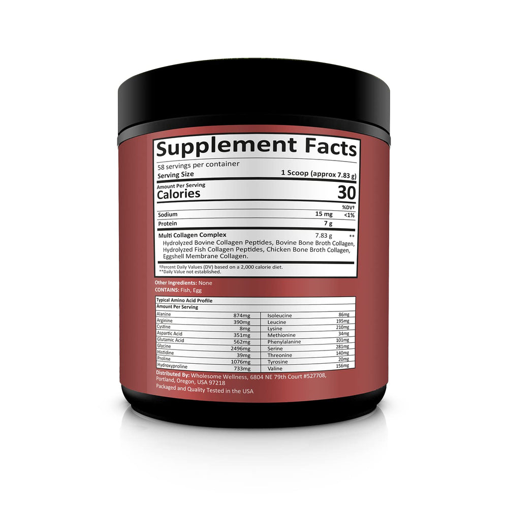 Wholesome Wellness collagen powder dissolving in water for easy daily use.