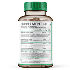 Wholesome Wellness Digestive Enzymes label closeup highlights vegan features.