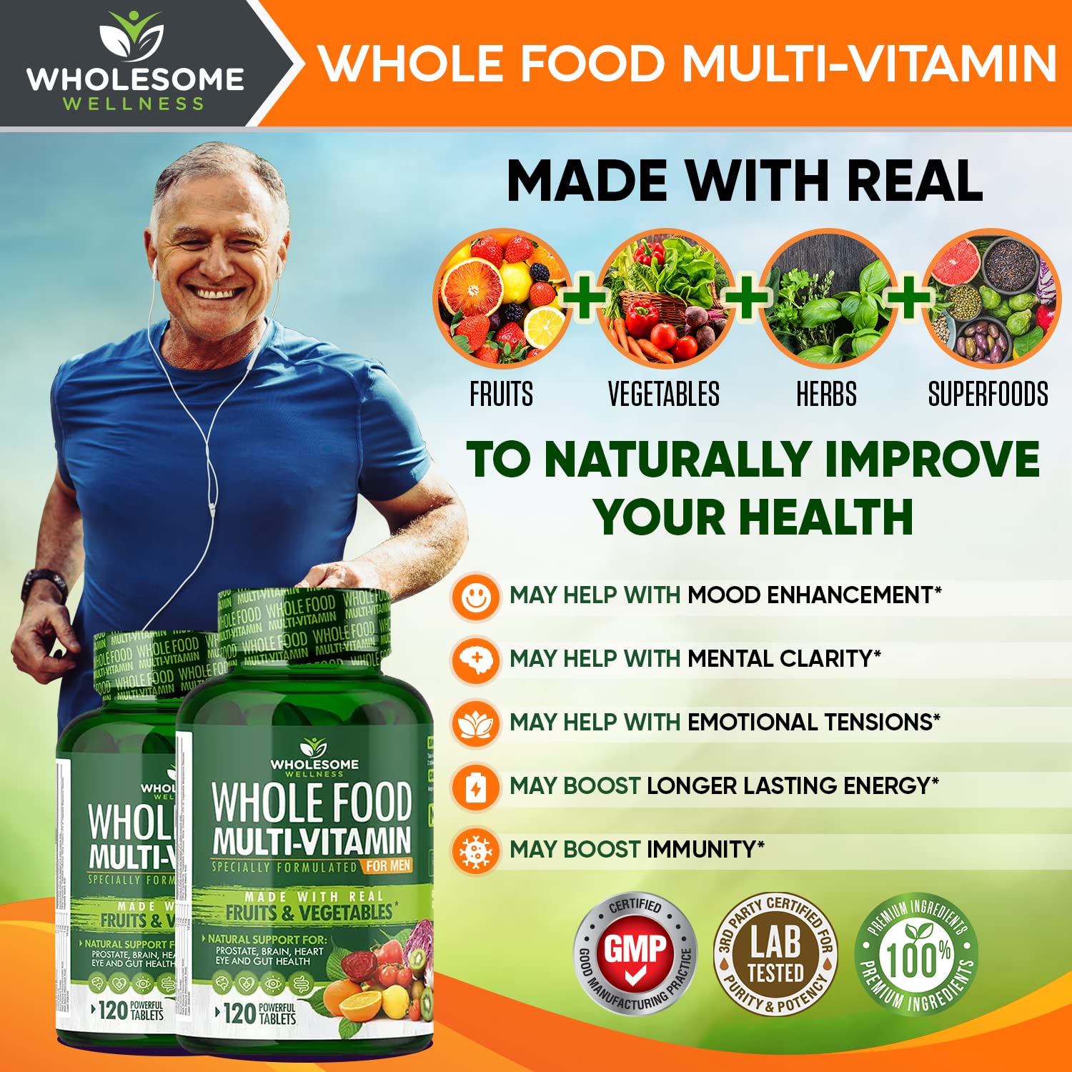 Wholesome Wellness tablets ready for daily use