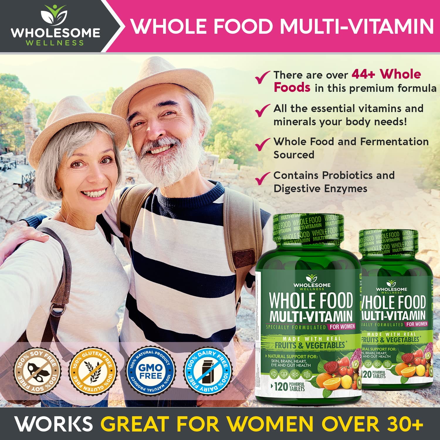 Wholesome Wellness blends include turmeric, ginger, greens, and berries