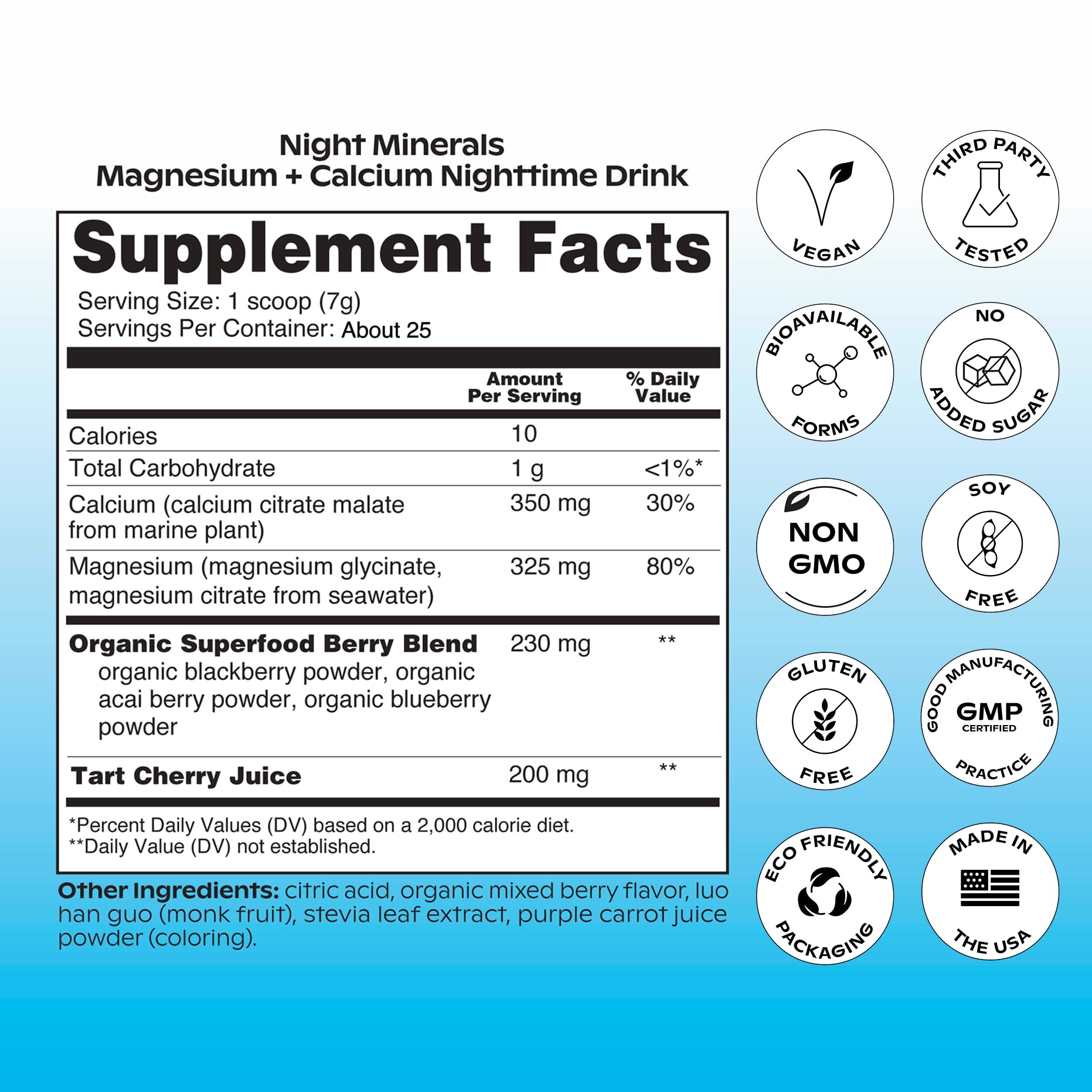 Wholier Night Minerals serving size guidance aids consistent nightly routine.