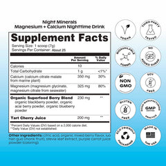 Wholier Night Minerals serving size guidance aids consistent nightly routine.