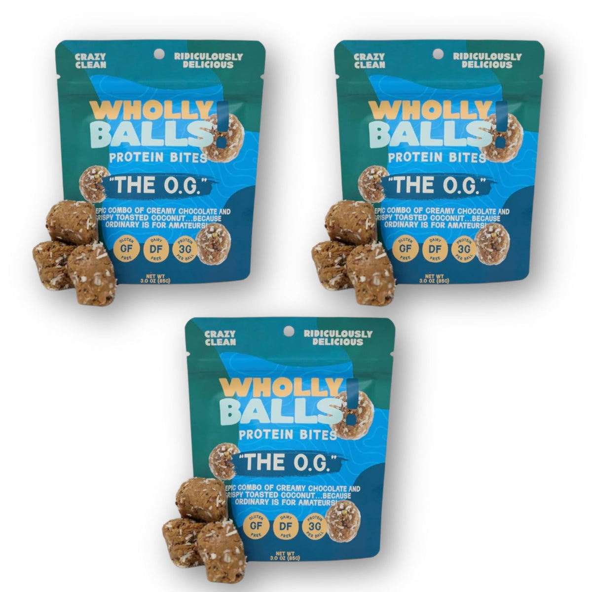 Wholly Balls chocolate bites—protein-rich pre-workout energy.