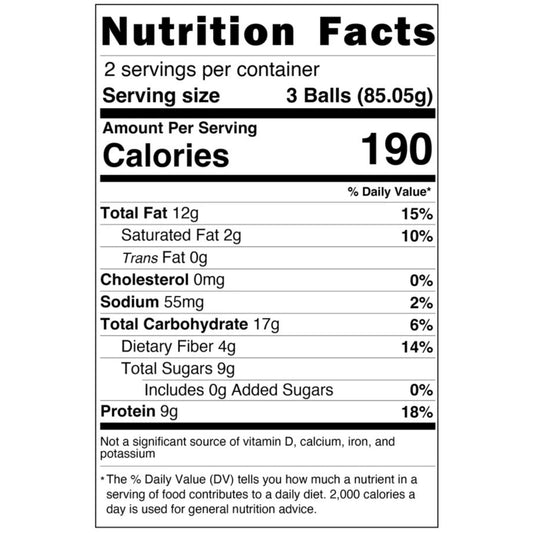 Wholly Balls Chocolate flavor bites close-up highlighting rich taste and protein support.