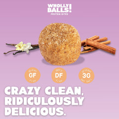 Wholly Balls Cinnamon Vanilla snack offers wholesome energy and satisfaction.