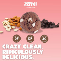 Wholly Balls Protein Bites Rocky Roadie ingredient-swirls showcase natural flavors and satisfying bite texture.