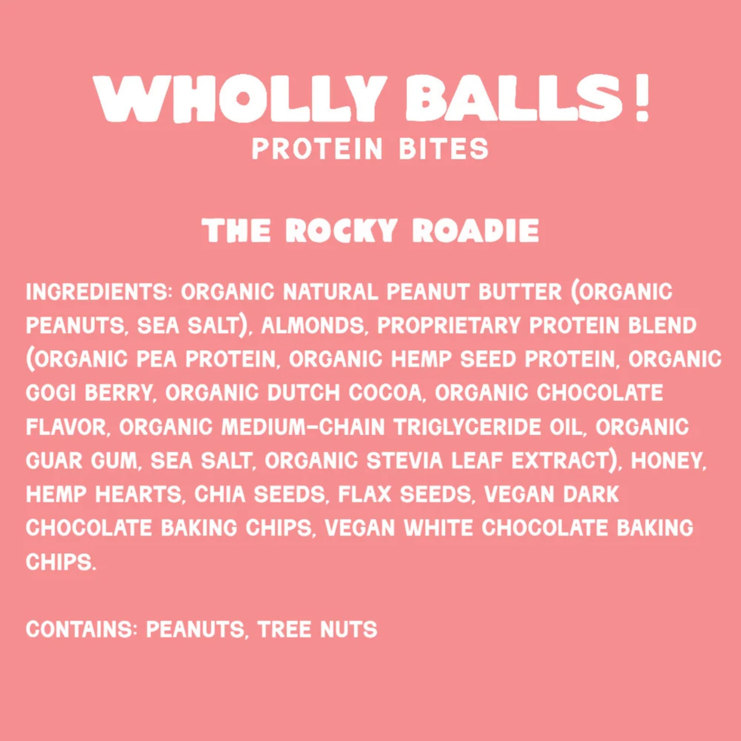 Wholly Balls Protein Bites Rocky Roadie on-the-go pack emphasizes portability for travel and gym.
