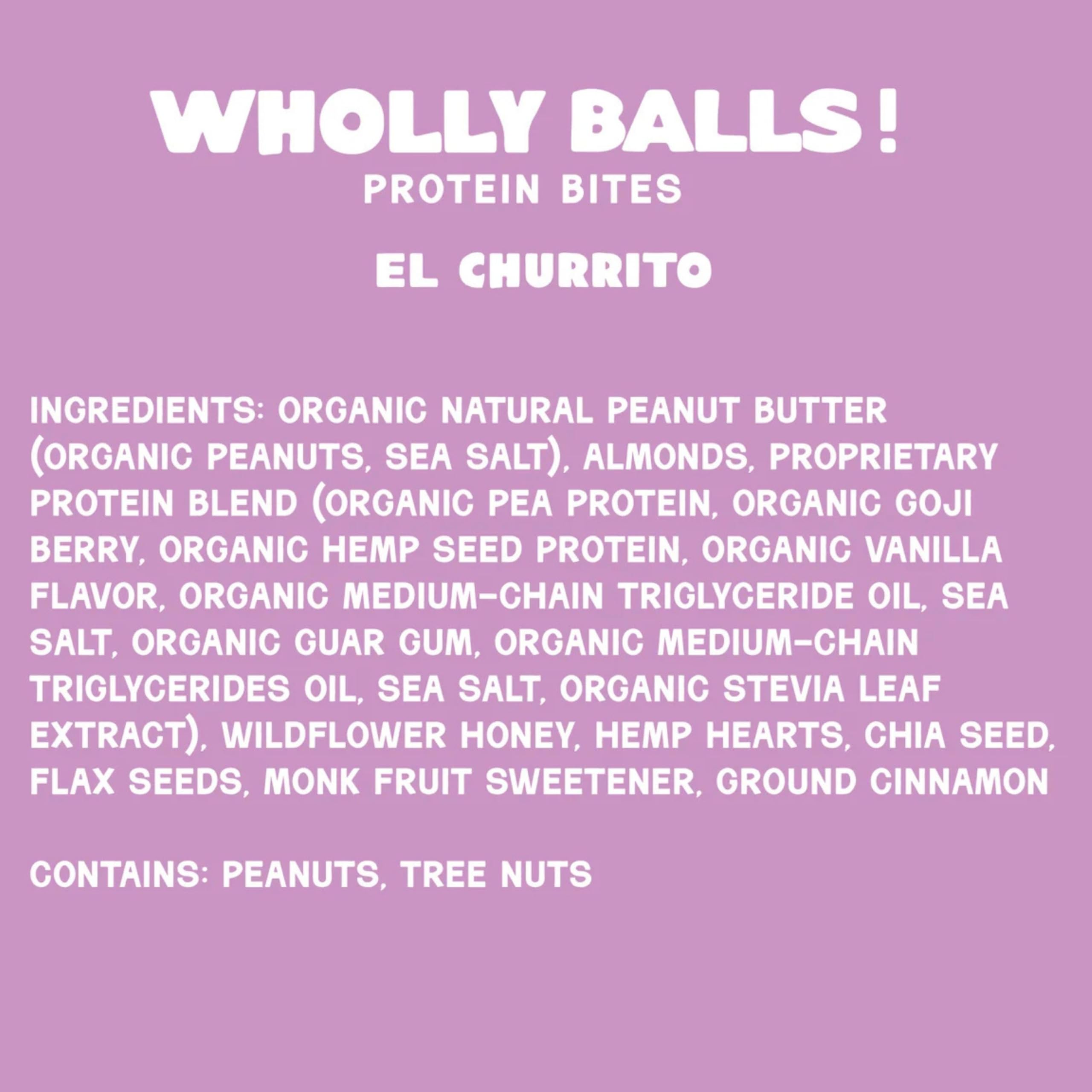 Wholly Balls snack in a bag ready for travel or gym.