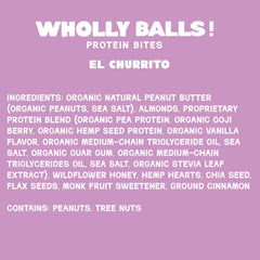 Wholly Balls snack in a bag ready for travel or gym.