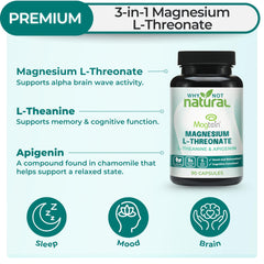 Why Not Natural Magtein capsules shown for convenient daily cognitive support