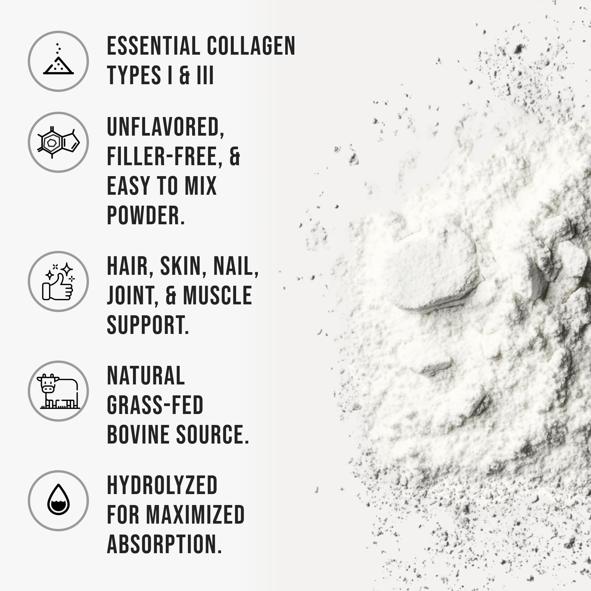 WHYZ collagen powder label showing grass-fed, non-GMO sourcing