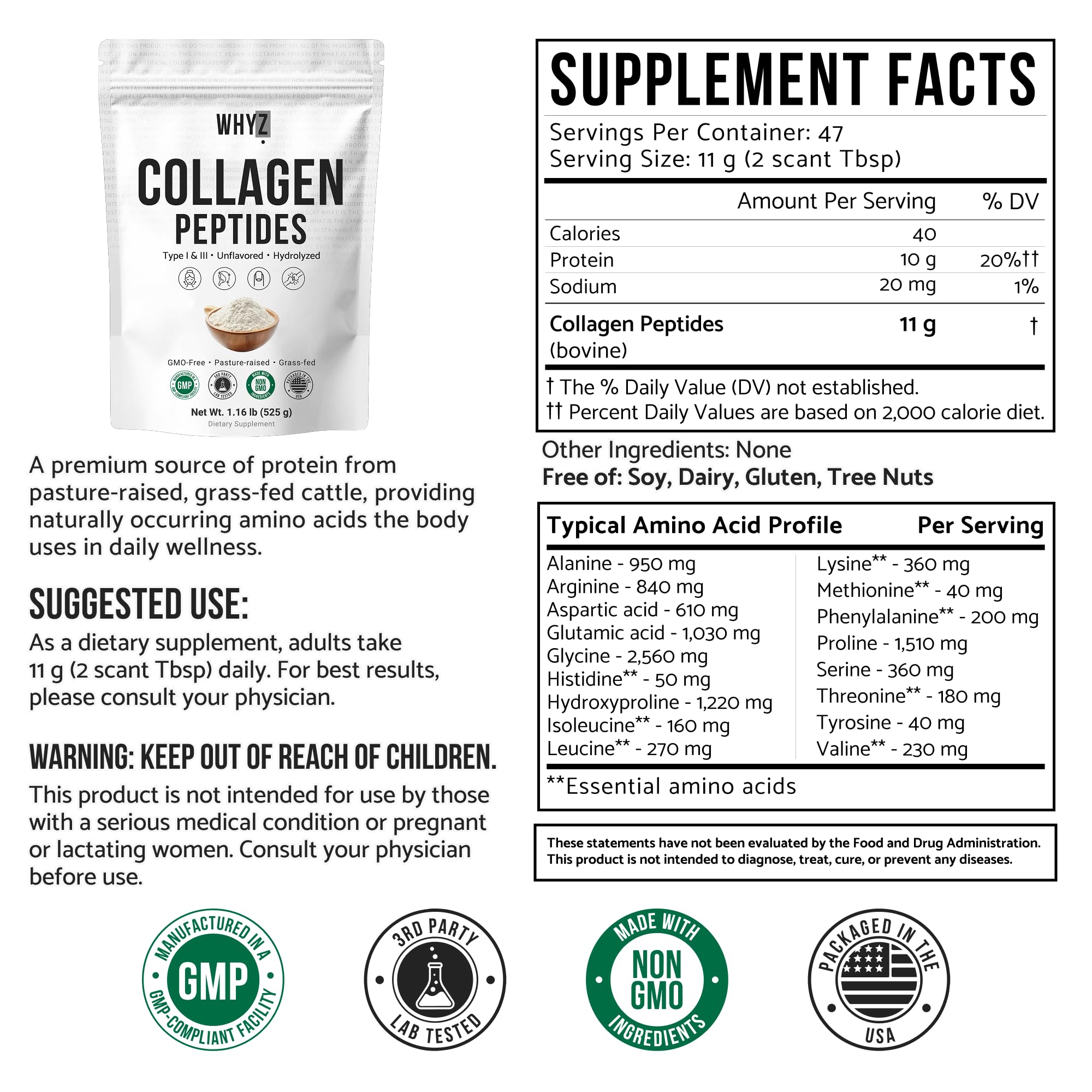WHYZ collagen powder scoop for precise servings