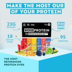 WICKED Protein Clear Whey Blue Raspberry—gluten-free, low-sugar daily fueling.