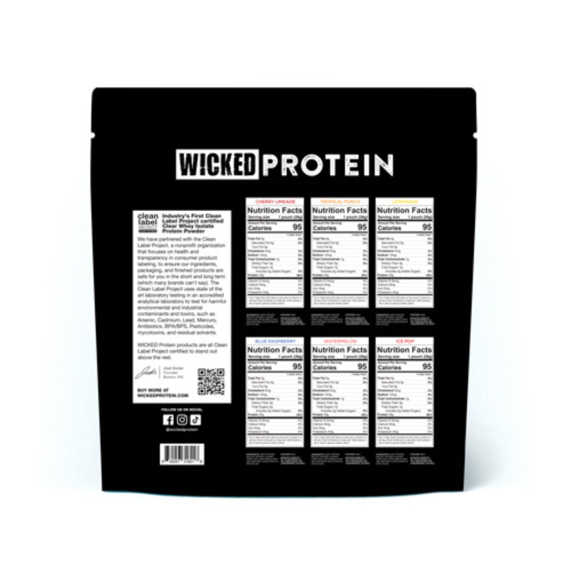 WICKED Protein Clear Whey Cherry Limeade—refreshing recovery shake after training.