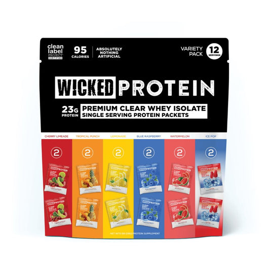 WICKED Protein Clear Whey Ice Pop—23g protein for post-workout recovery.