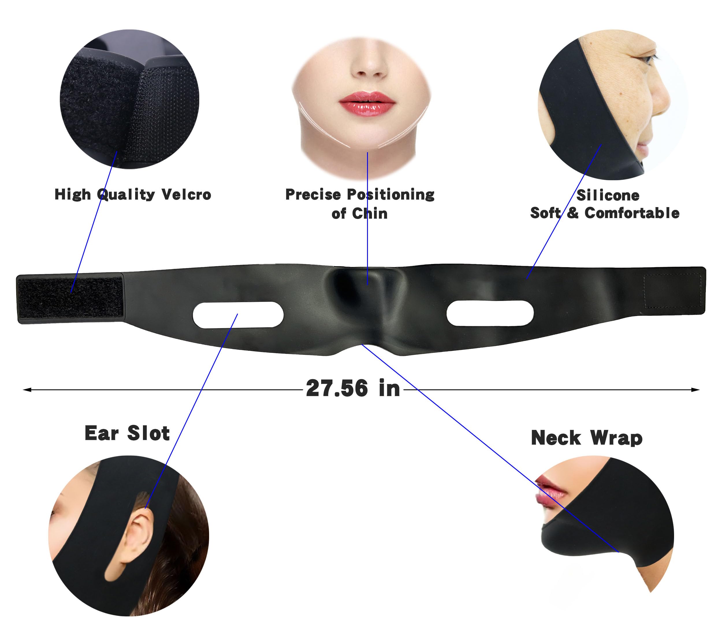 WIDVIH anti-snoring chin strap helps comfortable sleep without facial marks.