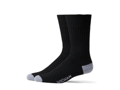Wigwam Diabetic Sport Crew Socks 2-Pack in black, XL with cushioned sole and seamless toe for all-day comfort.