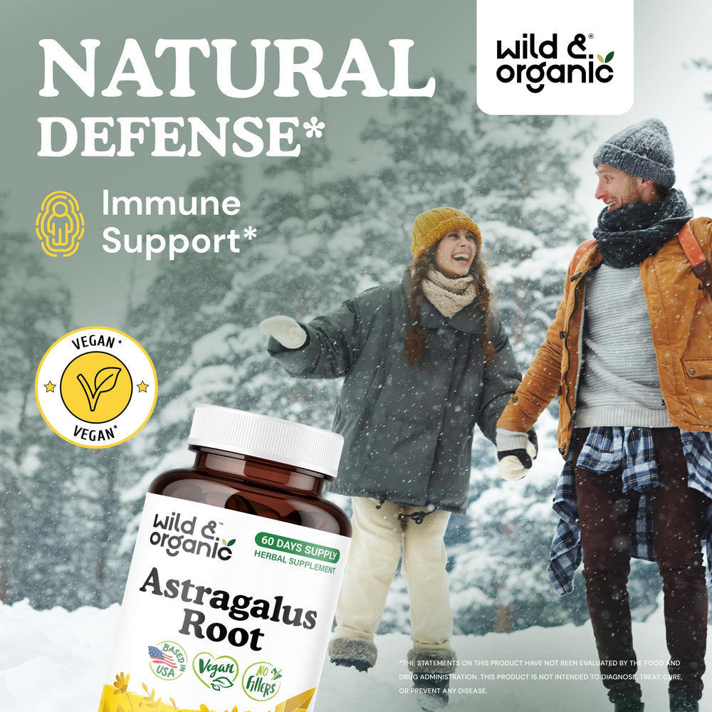 Wild & Organic Astragalus Capsules pouring demonstrates easy daily dosing