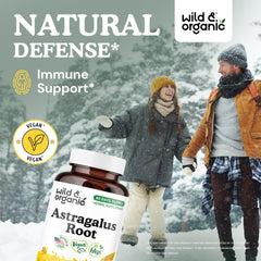 Wild & Organic Astragalus Capsules pouring demonstrates easy daily dosing
