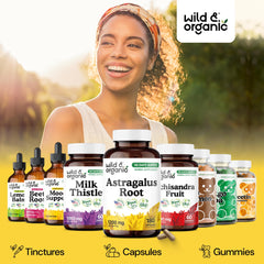 Wild & Organic Astragalus Capsules plant-based coating for easy swallowing