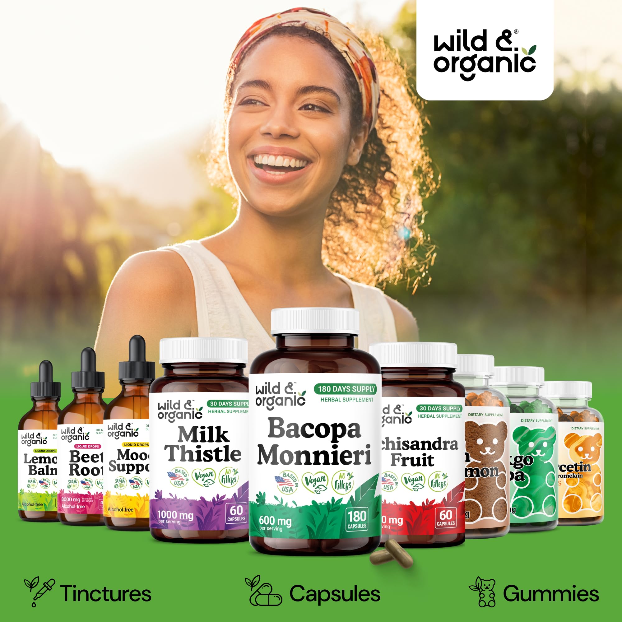 Wild & Organic Bacopa Monnieri capsules in use during tasks to aid focus