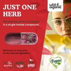 Wild & Organic black pepper extract inset supports absorption.