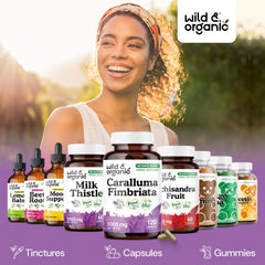 Wild & Organic Caralluma Fimbriata bottle shown in morning routine setup.