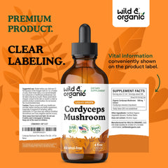 Wild & Organic Cordyceps tincture packaging indicates 56-day supply