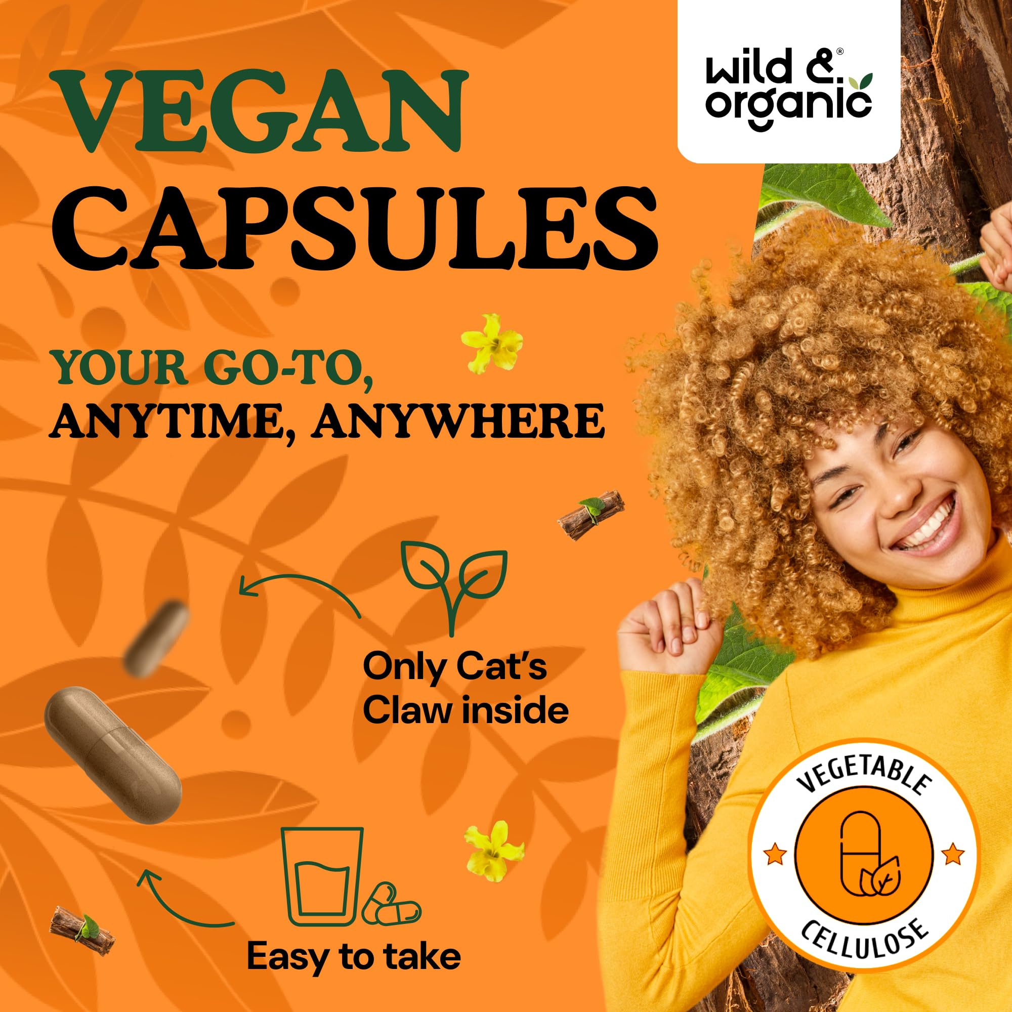 Easy to take Wild & Organic vegan capsules for daily use