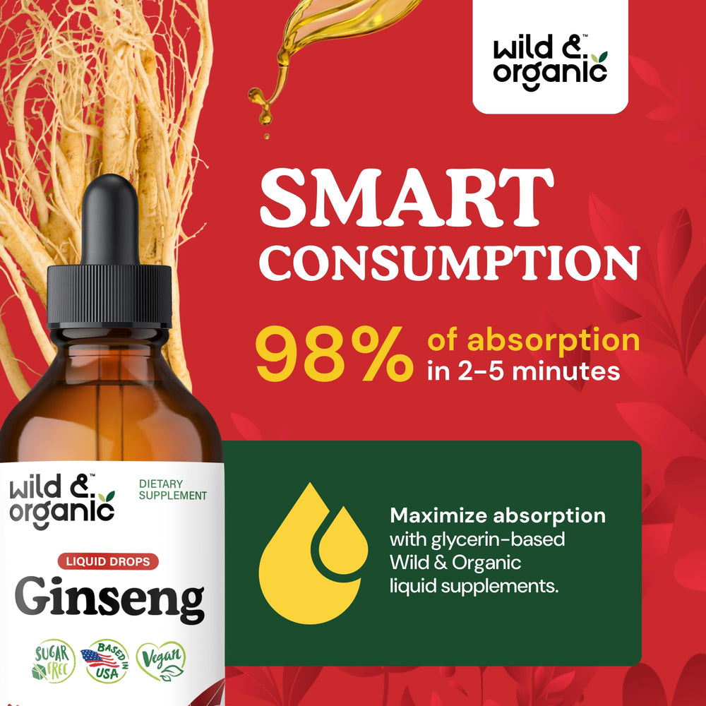 Wild & Organic ginseng tincture dropper ready for a measured serving