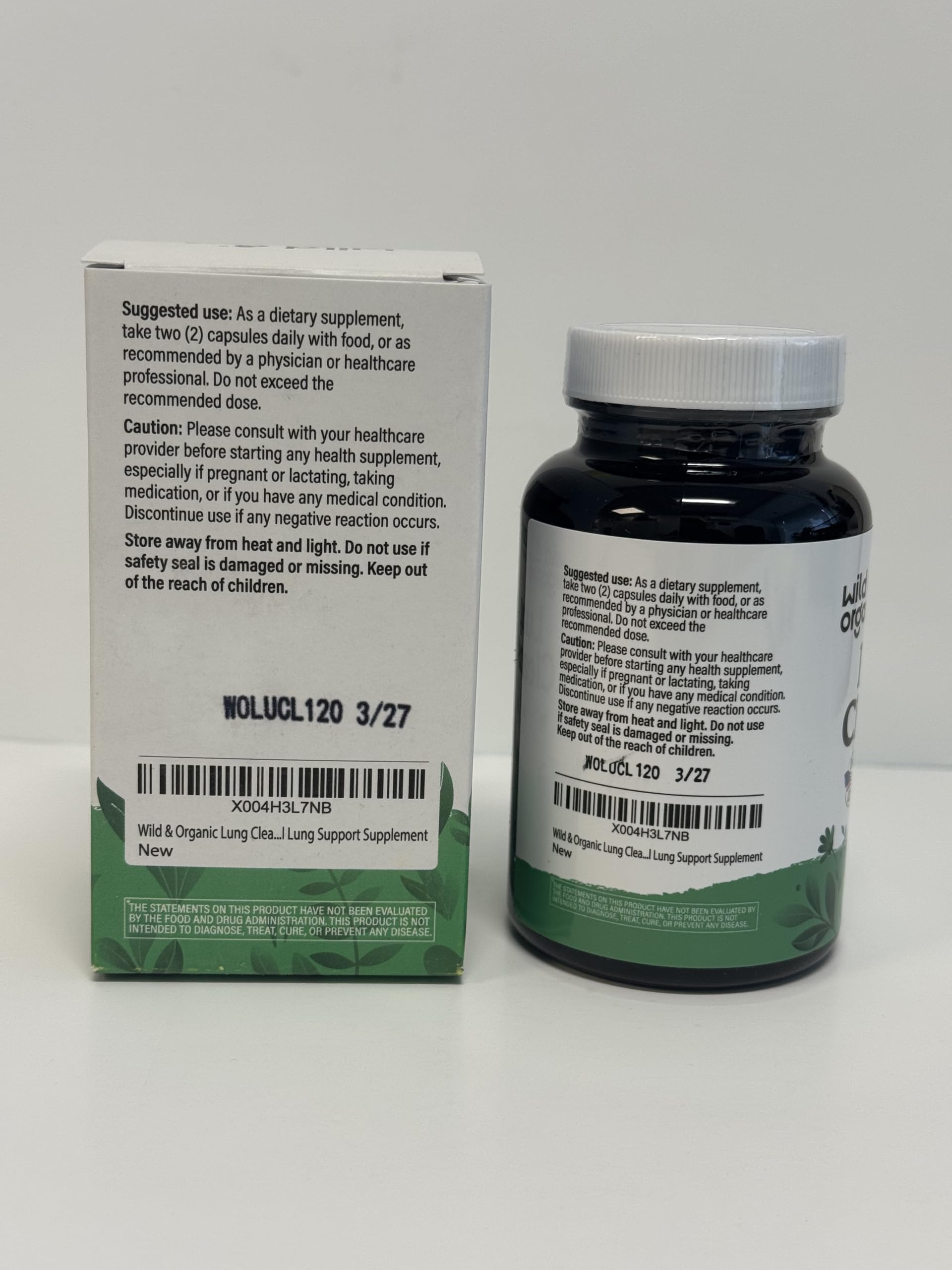 Wild & Organic Lung Cleanse bottle with 60-day supply claim.