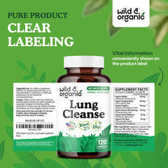 Black elderberry and pine bark blend visible in Wild & Organic Lung Cleanse.