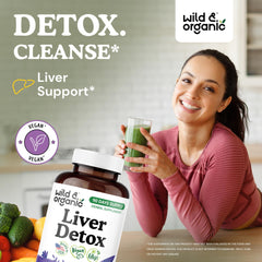 Wild & Organic Milk Thistle capsules gleam, highlighting natural plant-based extraction.