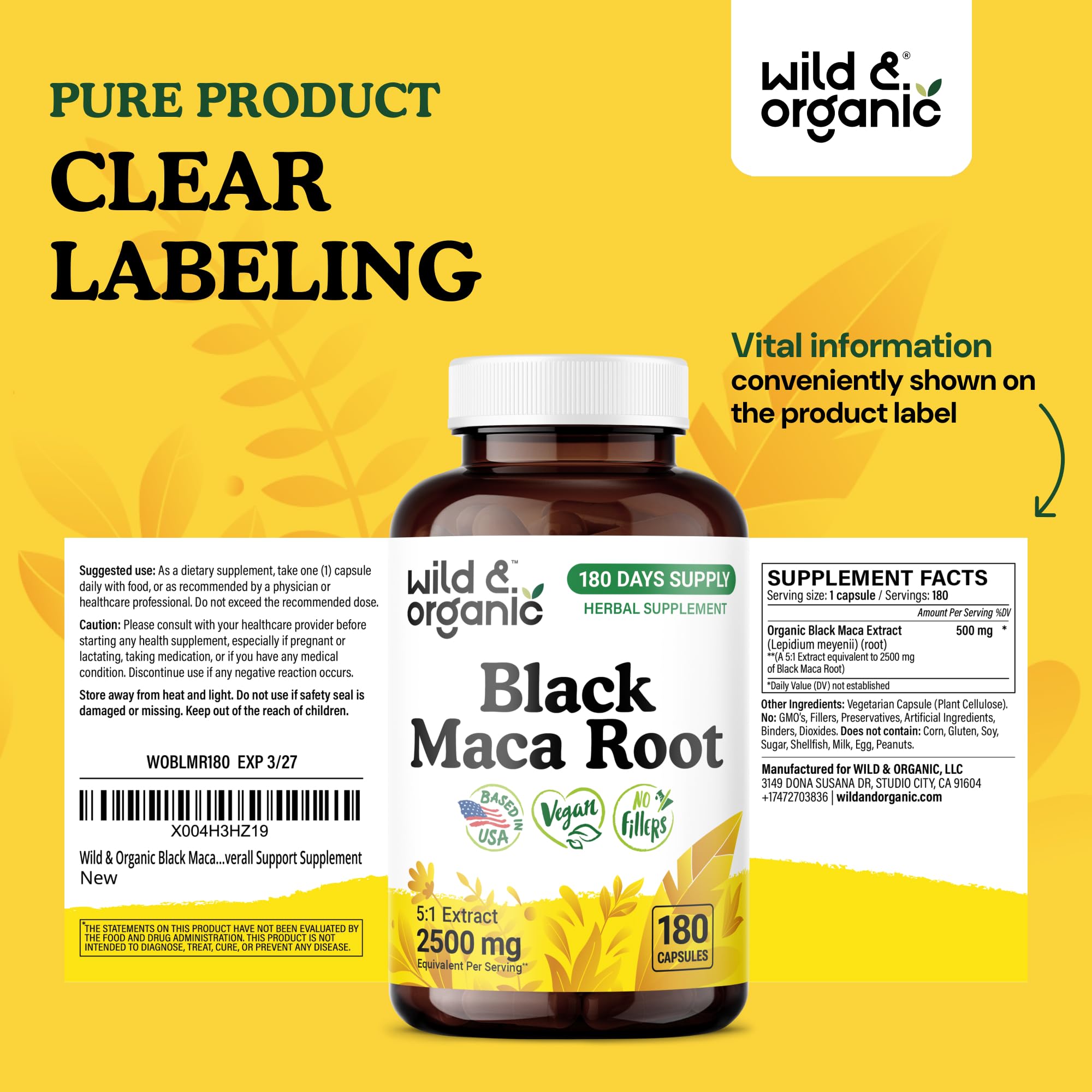 Wild & Organic plant-based capsules for everyday vitality.