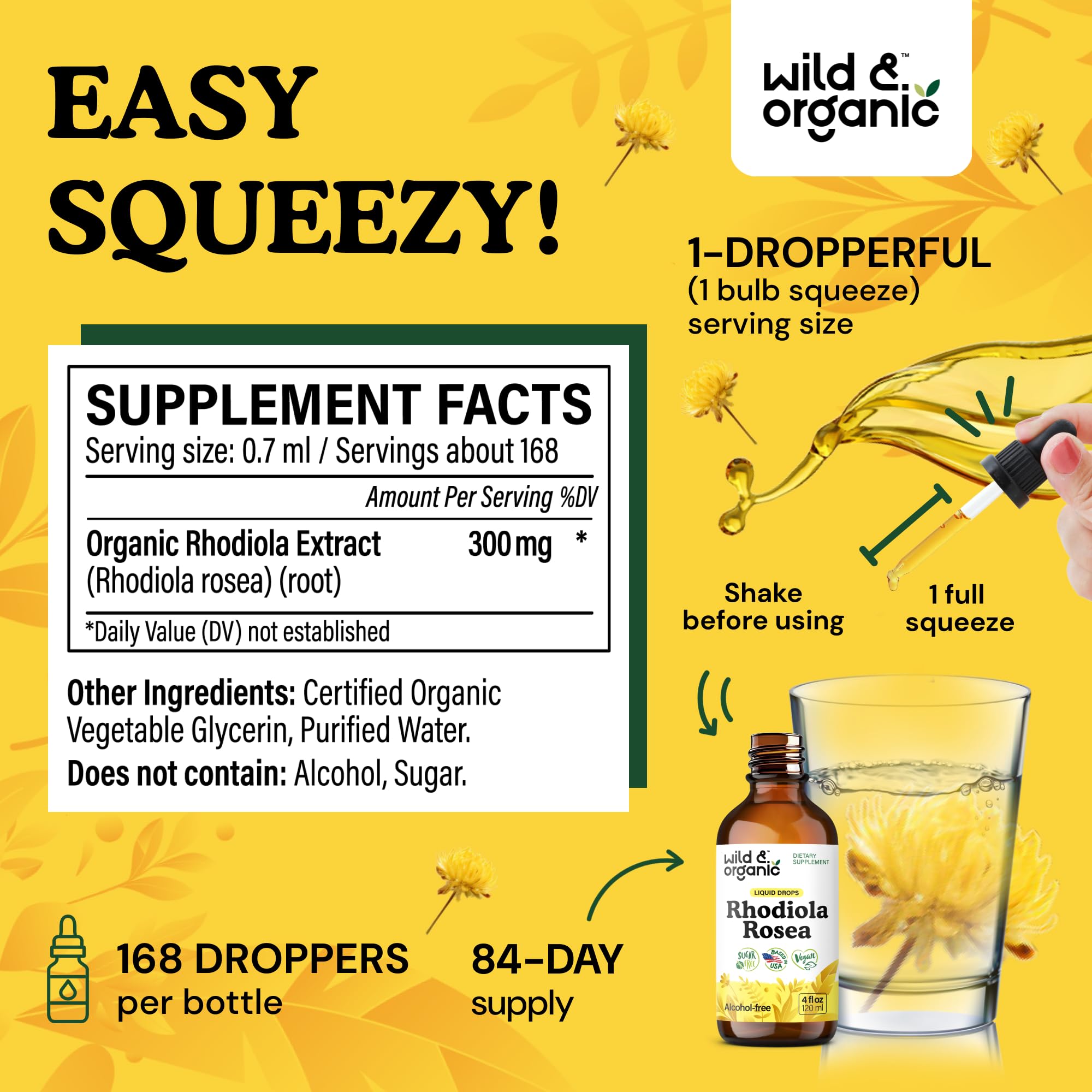 Product label highlights alcohol-free, glycerin-based base