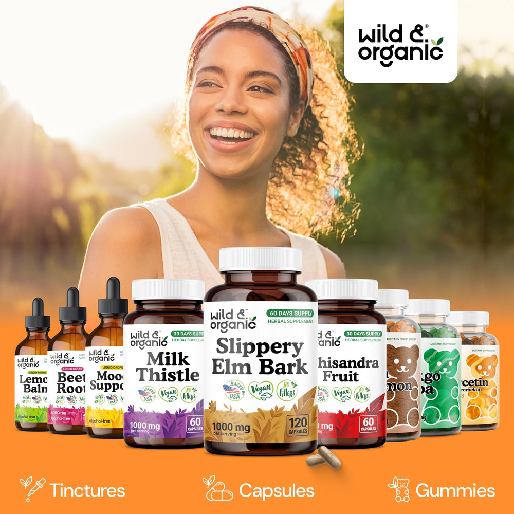 Wild & Organic 60-day supply packaging demonstrates extended daily-use routine.