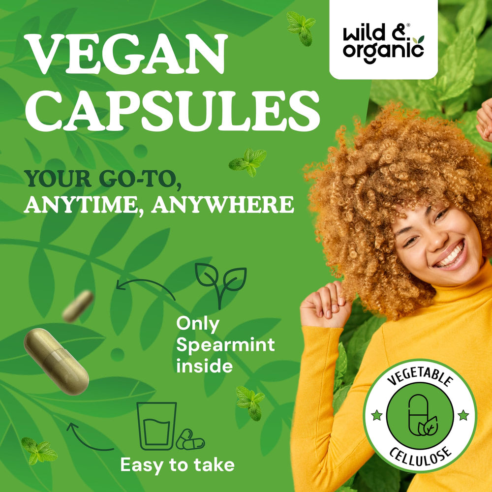 Wild and Organic Spearmint leaves visual illustrating natural extract