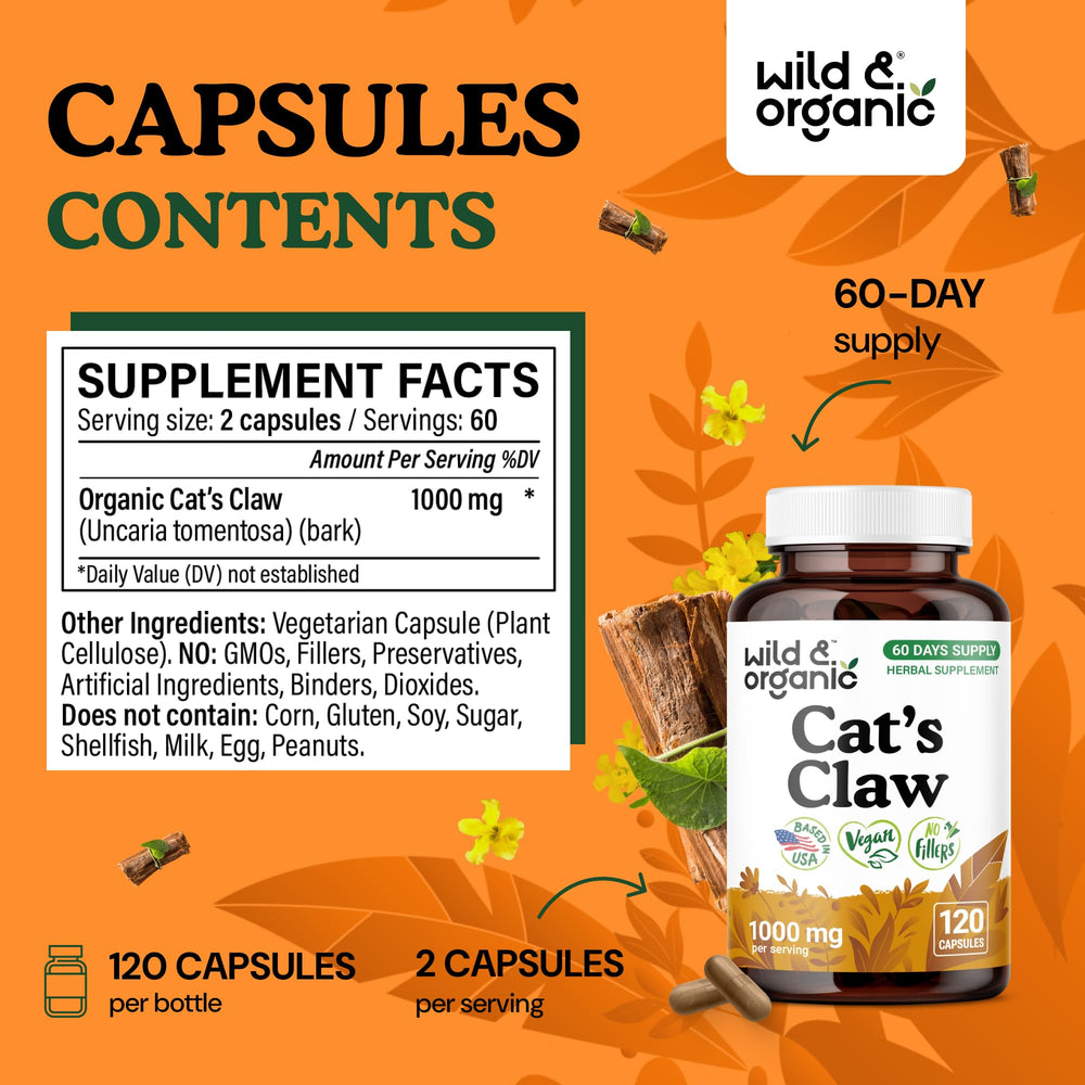 Uncaria tomentosa bark extract capsules in Wild & Organic line