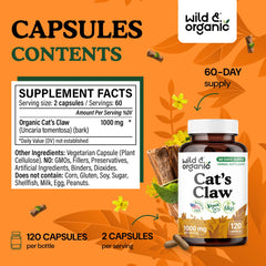 Uncaria tomentosa bark extract capsules in Wild & Organic line