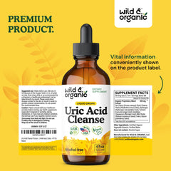 56-day supply label on Wild & Organic Uric Acid Cleanse bottle.