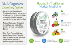 Wild Castle DNA Organics Comfrey Salve balm texture for easy, soothing use.