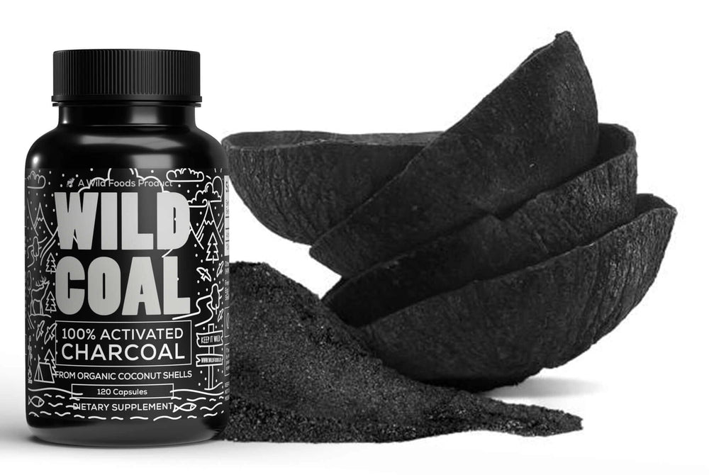 Made from 100% organic coconut shells for Wild Foods charcoal capsules.