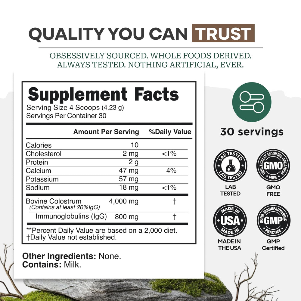 Smoothie with Wild Foods Colostrum Powder for convenient daily nutrition