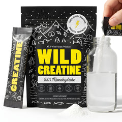 Wild Foods creatine stick packet ready to mix for workouts.