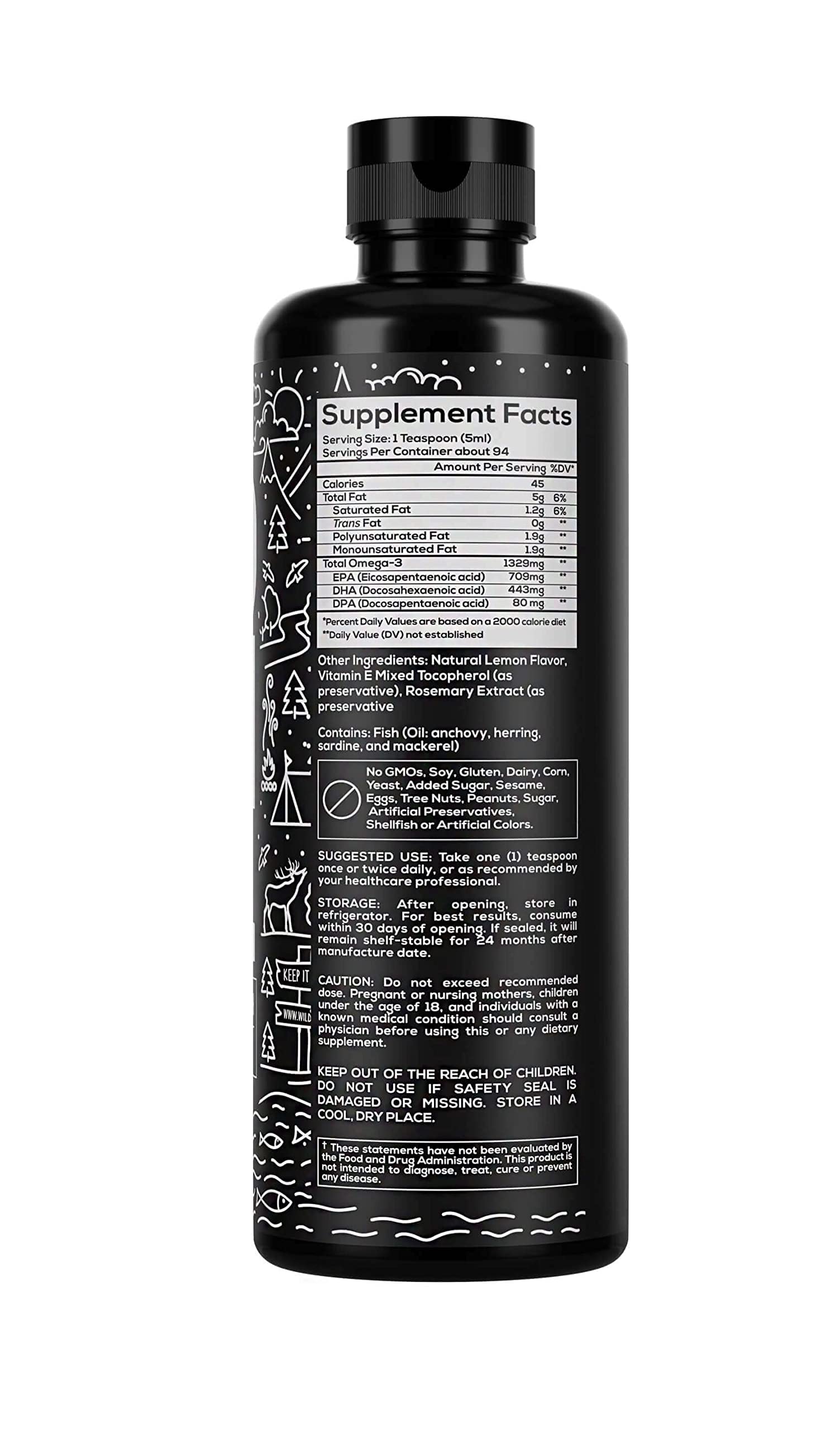Wild Foods Liquid Omega-3 Lemon pour captures easy serving for smoothies