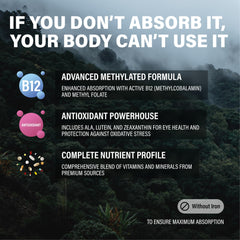 Wild Foods Wild Methylated Multivitamin ingredients closeup highlights natural nutrients.
