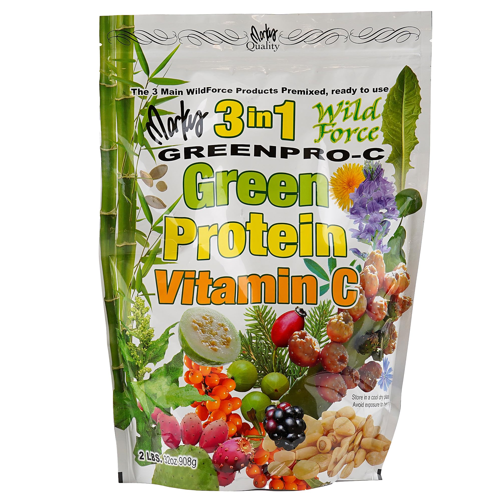 Wild Force GreenPro-C bottle side view for everyday nutrition on the go.