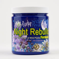 Wild Force Night Rebuild Capsules bottle front; supports a calming nightly routine