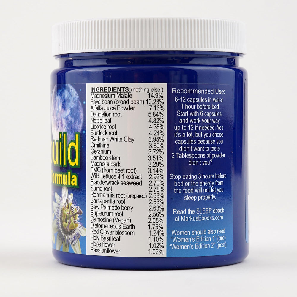 Wild Force Night Rebuild Capsules bottle side; convenient for busy evenings